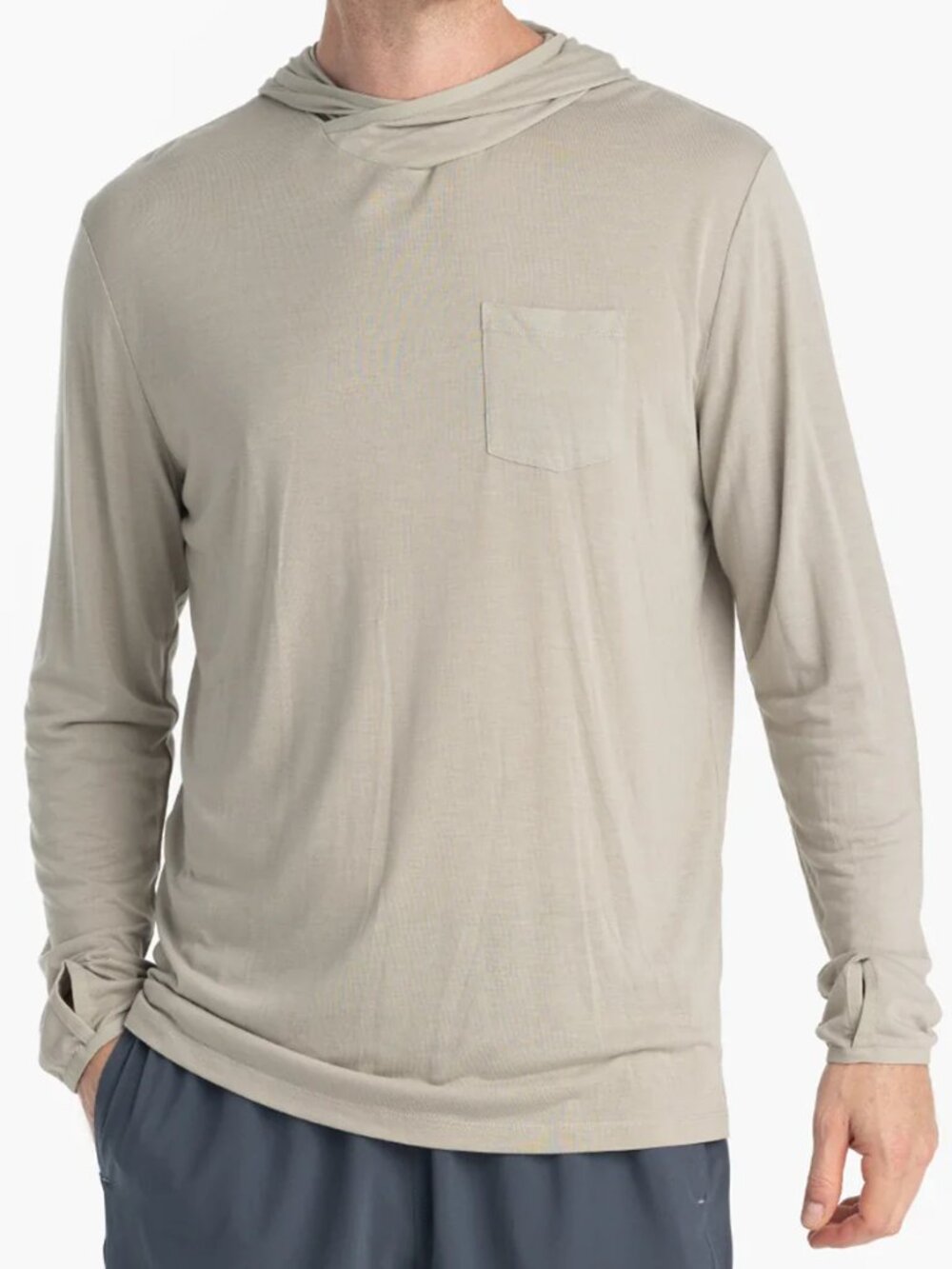 Free Fly Men's Bamboo Lightweight Hoodie Size Small & Large Color Sandstone NWT